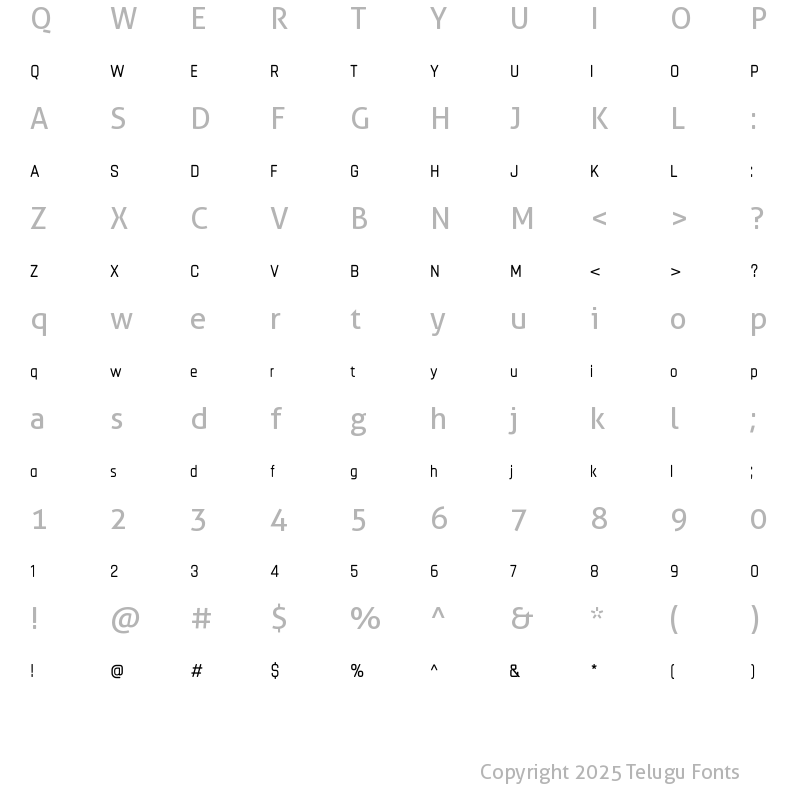 Character Map of Chathura Bold